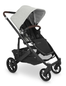 UPPAbaby Cruz V2 - ANTHONY (White & Grey Chenille Fabric + Carbon Frame + Chestnut Leather)