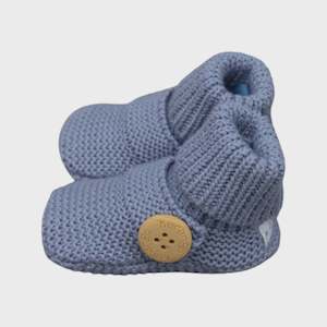 Korango Knit Button Bootie with Gift Box - Dusty Blue