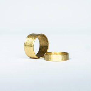 Ring, Ripped Brass, 5mm width, Large