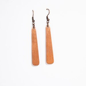 Earrings, Brushed Copper, Teardrop