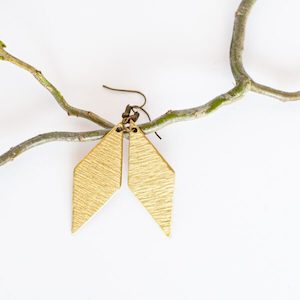 Earrings, Ripped Brass, Diamond