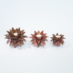 Tealight, Natural Copper, 8 petals, Small