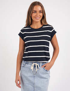 Womenswear: Foxwood Manly Tee Navy/ White Stripe