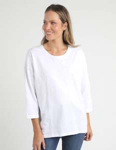 Womenswear: Elm Annie 3/4 Sleeve White