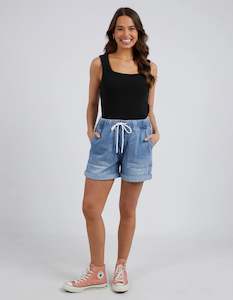 Womenswear: Elm Emma Relaxed Denim Short Mid Blue Wash