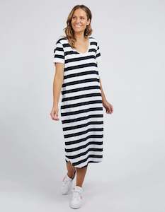 Womenswear: Elm Maeve Dress Navy & White Stripe