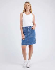 Womenswear: Elm Atlas Denim Skirt Dark Blue Wash