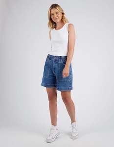 Womenswear: Elm Atlas Denim Short Dark Blue Wash