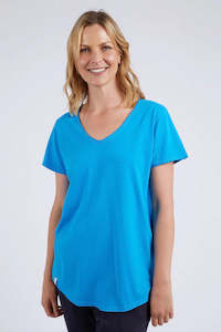 Womenswear: Elm Fundamental Vee Tee Ibiza Blue