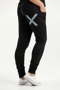 Womenswear: Home-lee Apartment Pants - Black with Stormy Stripe X