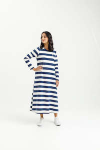 Womenswear: Home-lee Kinsley Midi Dress - Ink Stripe