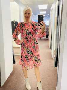 Womenswear: Jet Blonde Micro Pleat Dress Floral