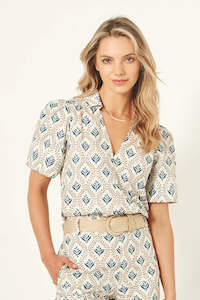 Womenswear: Lemon Tree Design Elena Top White Motif