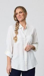 Jet Blonde Linen Mix Shirt White