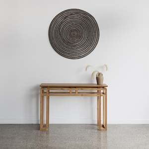 Rattan Wall Art Blackwash 100cm