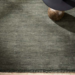 Forest Green Wool Floor Rug