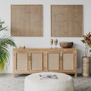 Rattan 4 Door Buffet