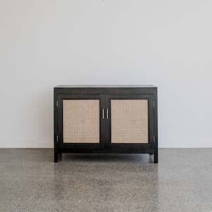 Slim Rattan Buffet (Black & Natural)