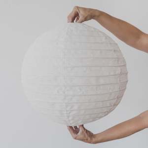 White Linen Globe Pendant (50cm)