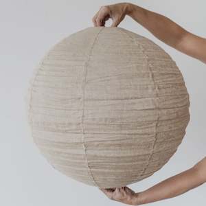 Natural Linen Globe Pendant (60cm)