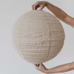 Natural Linen Globe Pendant (50cm)