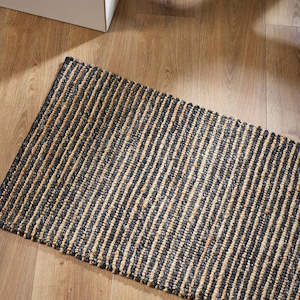 Black and Natural Door Mat