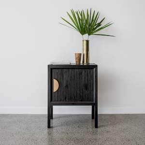 Black Tor Bedside Table (Right Open)