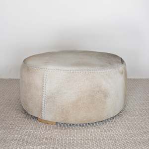 Round Cowhide Ottoman (XL) No.6