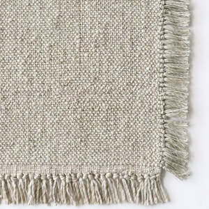 Ulster Taupe Fringed Wool Floor Rug