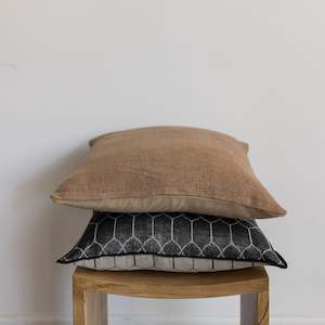 Toffee Linen Cushion (Feather Inner) 50cm x 50cm