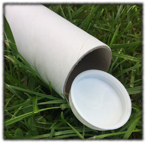 76mmID White Mailing tube 350mm long (single) - End Caps not included