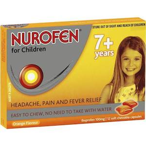 Nurofen For Children Soft Chewable Capsules 7+ Years 12 Soft Chewable Capsules