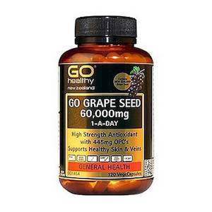 GO Healthy Go Grape Seed 60,000mg 1-A-Day 120 Vegicaps