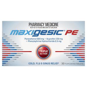 MAXIGESIC PE Cold Flu & Sinus Relief 30s