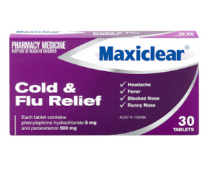 Maxiclear Cold & Flu Relief 30 Tablets