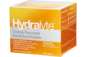 Hydralyte Orange Flavoured Electrolyte Powder 10 Sachets