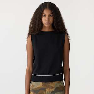 Bassike / High Twist Cotton Knit Tank / Black