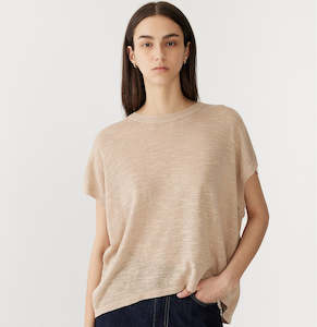 Bassike / Cotton Linen Slouch Tank Knit / Oatmeal