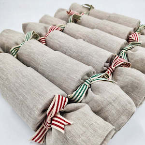 Waste Free Christmas Crackers/ Set 6 / Linen