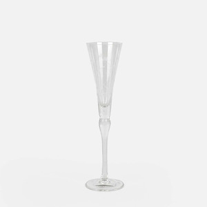 Floral Etched Champagne Glass / Clear