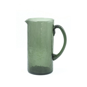 Hammered Glass Jug / Fern