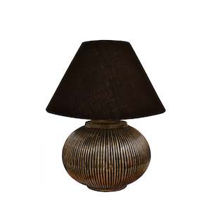 Ridged Ball Brass Lamp