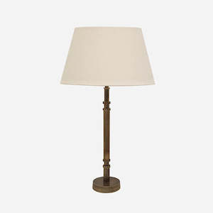 Candle Lamp / Brass Finish / Linen Shade