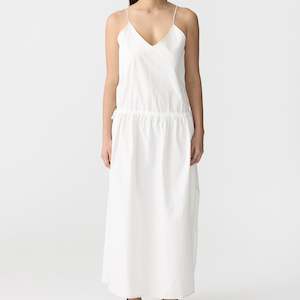 Bassike / Crushed Cotton Drawcord Dress / Natural