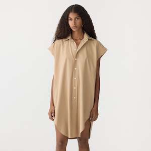 Bassike / Crushed Cotton Dress / Tan