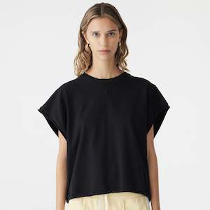 Bassike / Boxy Cut Off Tank / Black