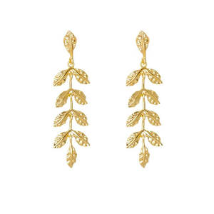 Gold Leaf Drop Earrings