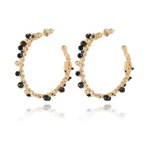 GAS Bijoux / Orphee Black Crystal Hoop Earrings