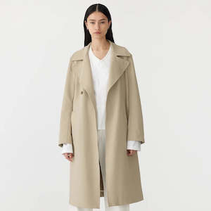 Bassike / Stretch Twill Trench Coat / Light Tan