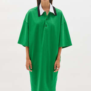 Bassike / Polo Short Sleeve T-Shirt Dress / Emerald